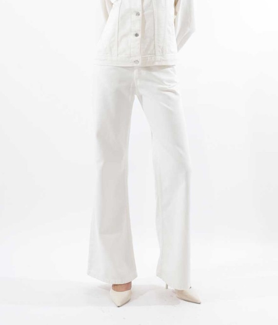 JEANS BIANCO A ZAMPA