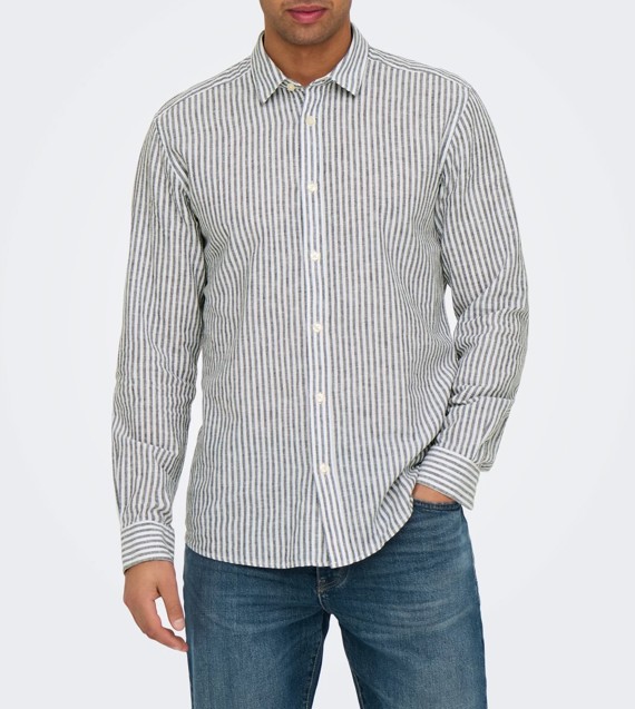 CAMICIA IN LINO A RIGHE